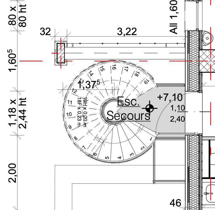 Modélisation d'escalier en image de synthèse avec garde-corps