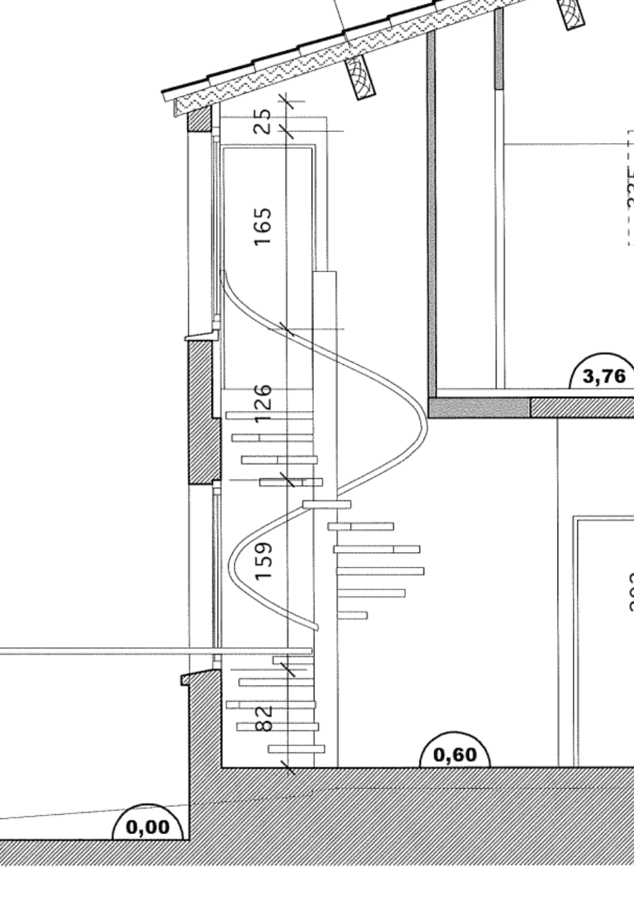 Image de synthèse d'un escalier à limon central