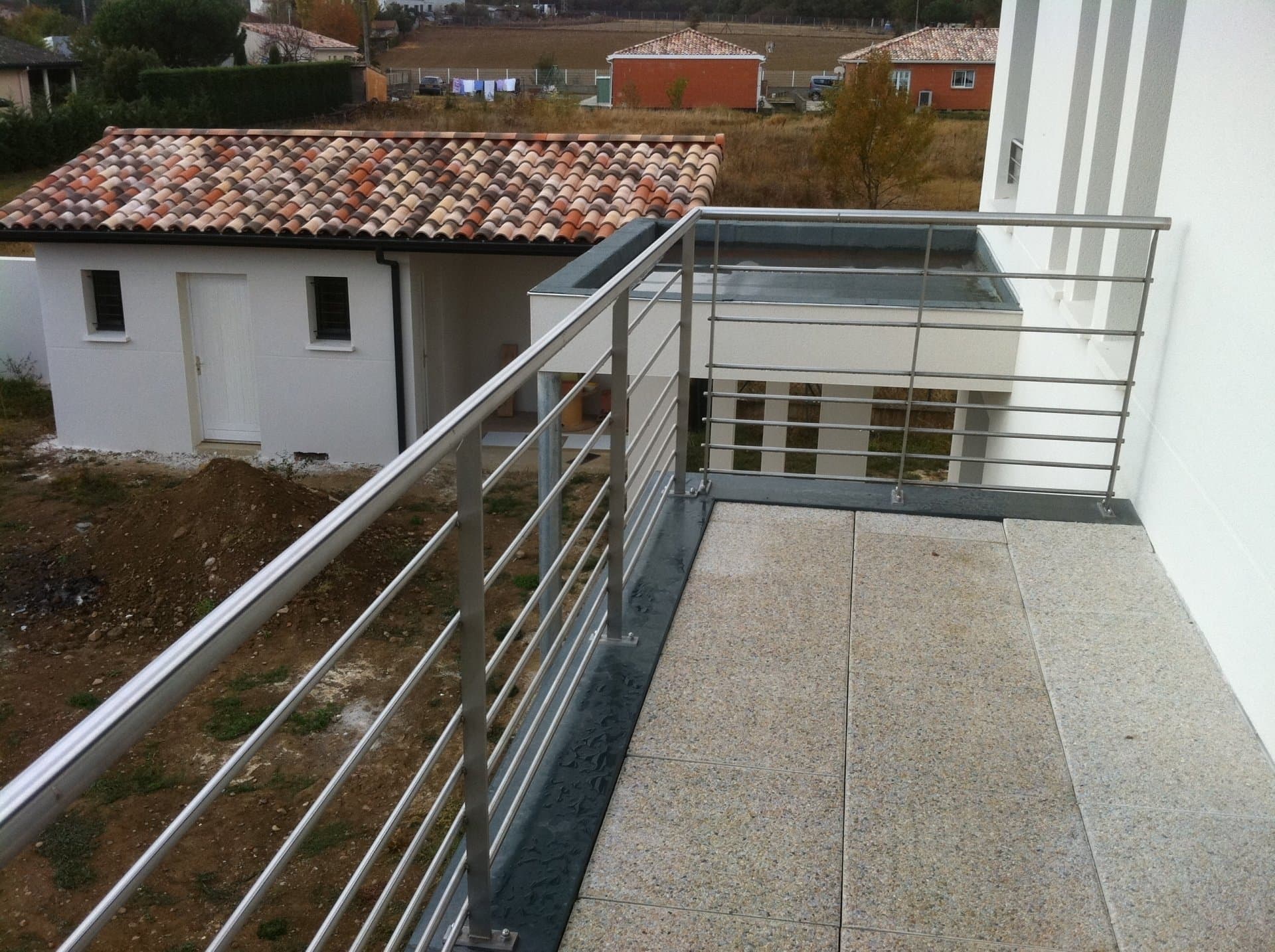 Garde-corps 7 lisses horizontales en acier