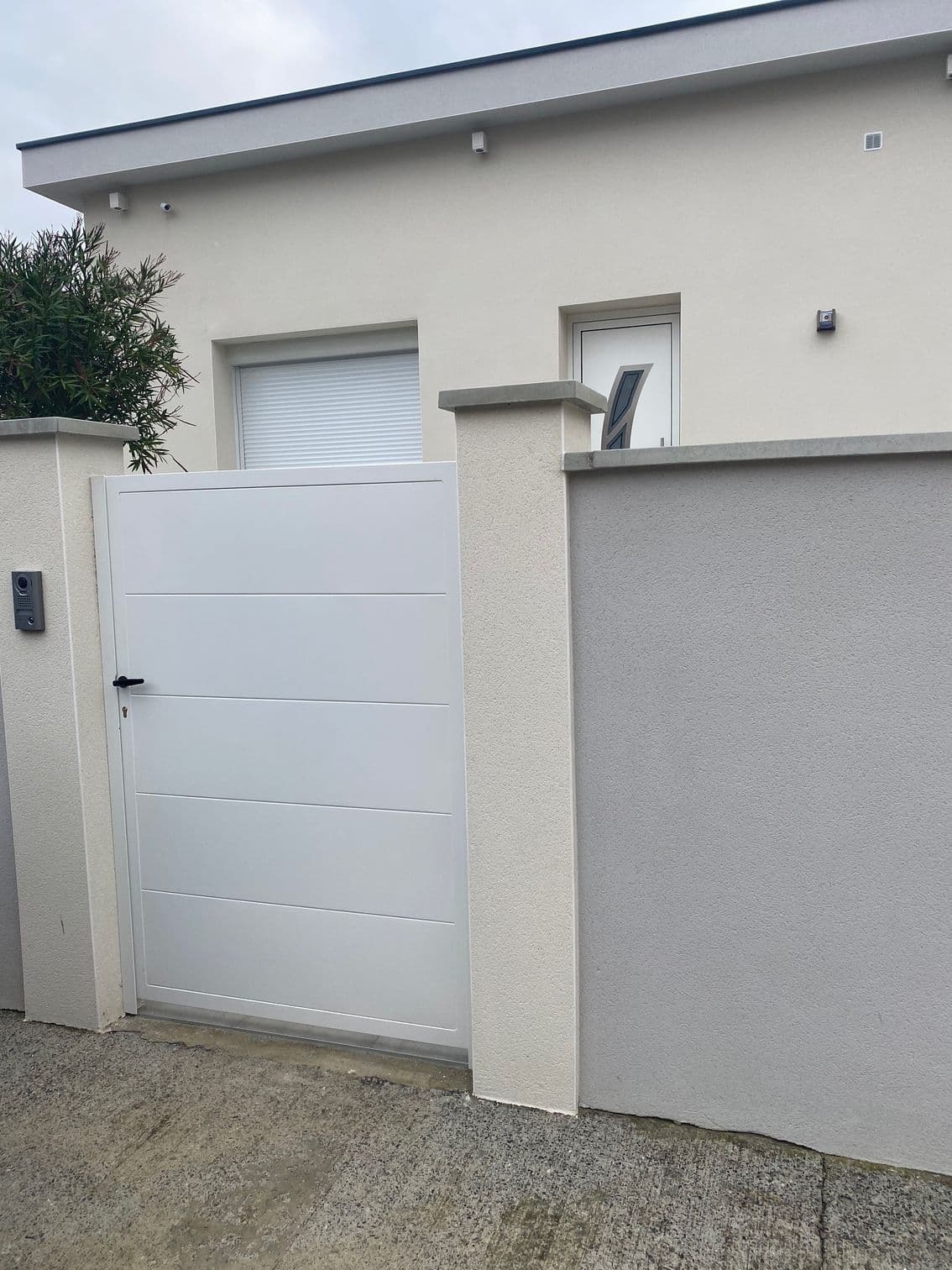 Portail métallique avec clôture assortie